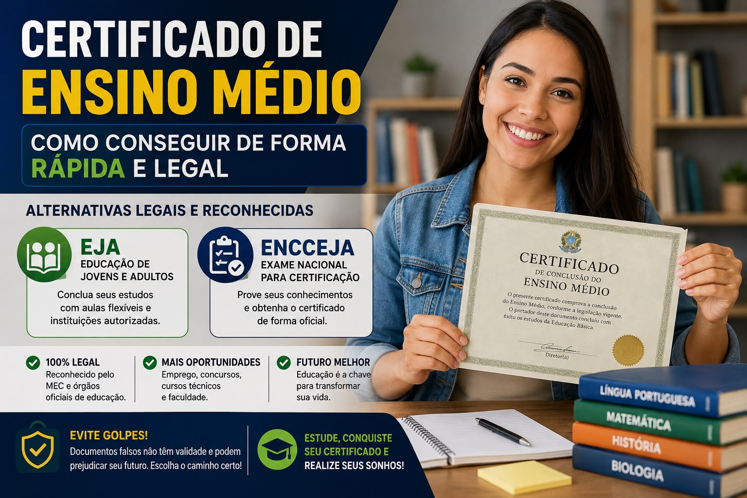 Como conseguir certificado de Ensino Médio rápido e legal em 2026